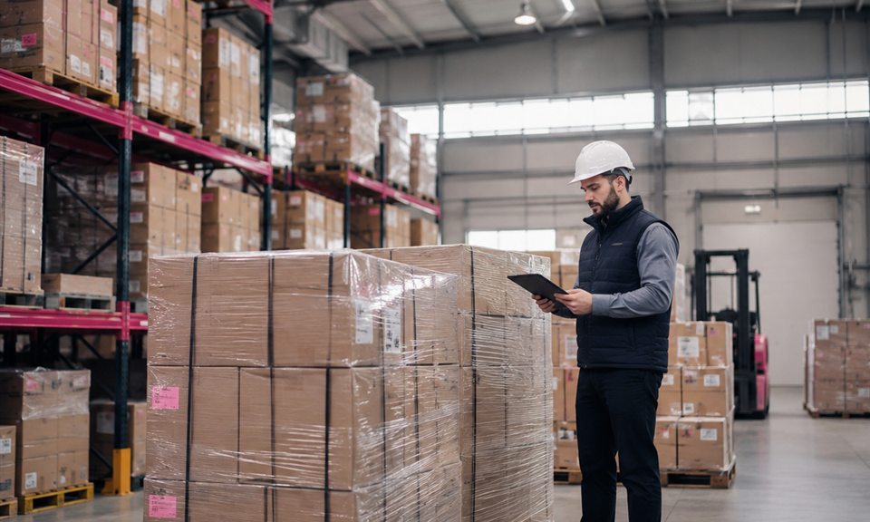 Consolidación de mercancía en almacén logístico